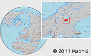 Gray Location Map of Östersund Kommun