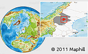 Physical Location Map of Östersund Kommun, highlighted country, highlighted parent region