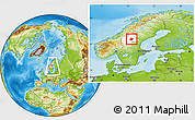 Physical Location Map of Östersund Kommun, highlighted parent region, within the entire country