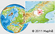 Physical Location Map of Östersund Kommun, highlighted parent region