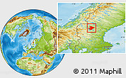 Physical Location Map of Östersund Kommun