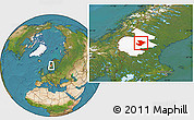Satellite Location Map of Östersund Kommun, highlighted parent region