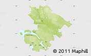 Physical Map of Östersund Kommun, cropped outside