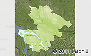 Physical Map of Östersund Kommun, darken