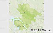 Physical Map of Östersund Kommun, lighten
