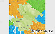 Physical Map of Östersund Kommun, political outside