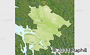 Physical Map of Östersund Kommun, satellite outside