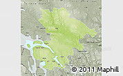 Physical Map of Östersund Kommun, semi-desaturated