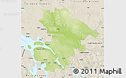 Physical Map of Östersund Kommun, shaded relief outside
