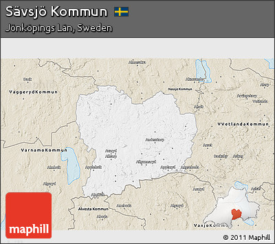 Classic Style 3D Map of Sävsjö Kommun