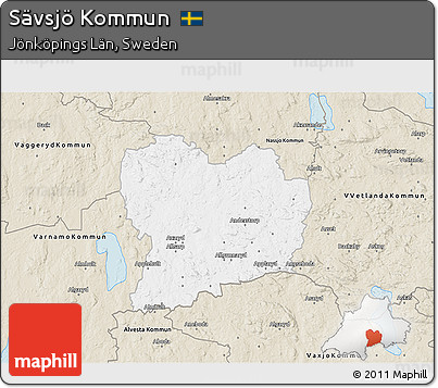 Classic Style 3D Map of Sävsjö Kommun