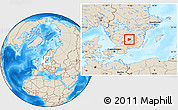 Shaded Relief Location Map of Sävsjö Kommun