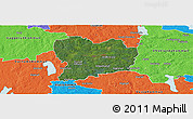 Satellite Panoramic Map of Sävsjö Kommun, political outside