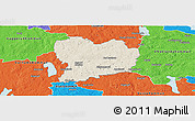 Shaded Relief Panoramic Map of Sävsjö Kommun, political outside
