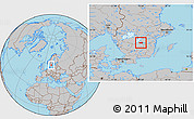 Gray Location Map of Tranas Kommun