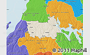 Shaded Relief Map of Tranas Kommun, political outside