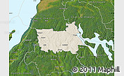 Shaded Relief Map of Tranas Kommun, satellite outside