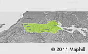Physical Panoramic Map of Tranas Kommun, desaturated