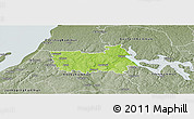 Physical Panoramic Map of Tranas Kommun, semi-desaturated