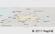 Shaded Relief Panoramic Map of Tranas Kommun, semi-desaturated