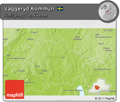 Physical 3D Map of Vaggeryd Kommun
