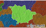 Political 3D Map of Vaggeryd Kommun, darken