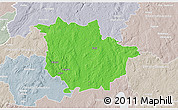 Political 3D Map of Vaggeryd Kommun, lighten, semi-desaturated