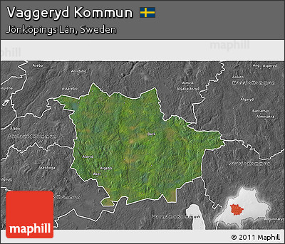 Satellite 3D Map of Vaggeryd Kommun, desaturated