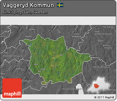 Satellite 3D Map of Vaggeryd Kommun, desaturated