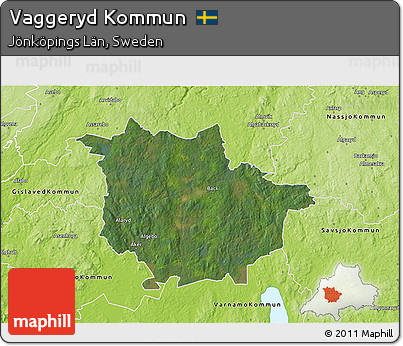 Satellite 3D Map of Vaggeryd Kommun, physical outside