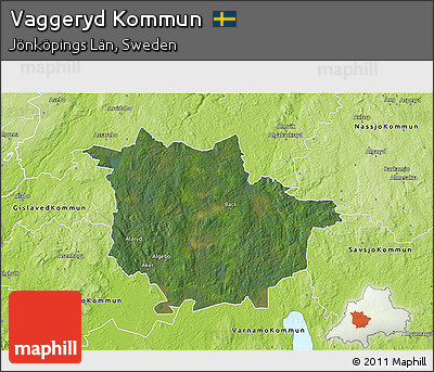 Satellite 3D Map of Vaggeryd Kommun, physical outside