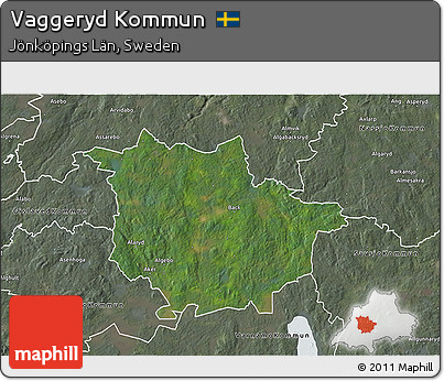 Satellite 3D Map of Vaggeryd Kommun, semi-desaturated