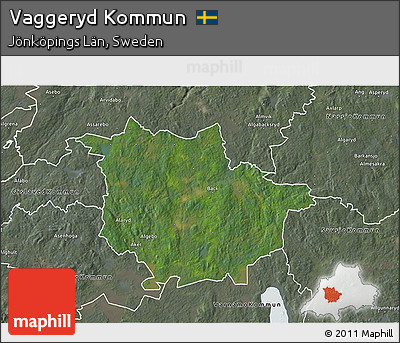 Satellite 3D Map of Vaggeryd Kommun, semi-desaturated