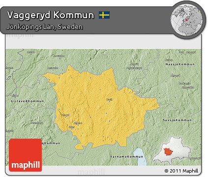 Savanna Style 3D Map of Vaggeryd Kommun