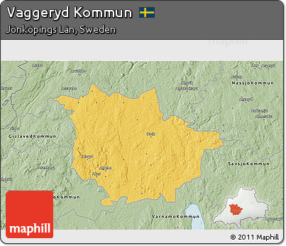 Savanna Style 3D Map of Vaggeryd Kommun