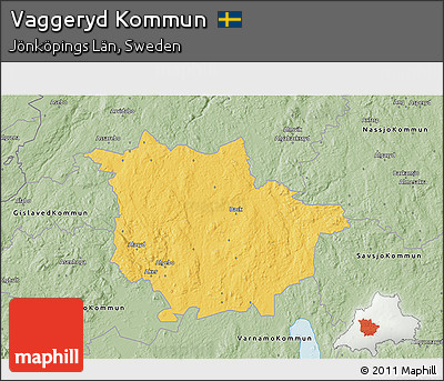 Savanna Style 3D Map of Vaggeryd Kommun