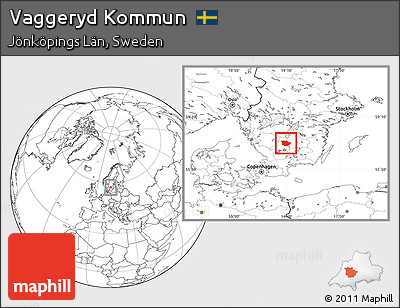 Blank Location Map of Vaggeryd Kommun