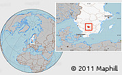Gray Location Map of Vaggeryd Kommun, highlighted country, hill shading