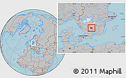 Gray Location Map of Vaggeryd Kommun, hill shading