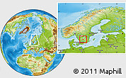 Physical Location Map of Vaggeryd Kommun, within the entire country