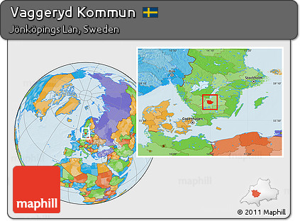 Political Location Map of Vaggeryd Kommun