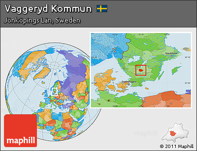 Political Location Map of Vaggeryd Kommun