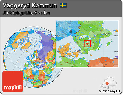 Political Location Map of Vaggeryd Kommun