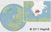 Savanna Style Location Map of Vaggeryd Kommun, highlighted country, highlighted parent region, hill shading
