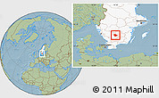 Savanna Style Location Map of Vaggeryd Kommun, highlighted country, hill shading