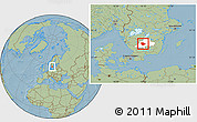 Savanna Style Location Map of Vaggeryd Kommun, highlighted parent region, hill shading