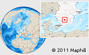 Shaded Relief Location Map of Vaggeryd Kommun, highlighted country