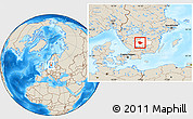 Shaded Relief Location Map of Vaggeryd Kommun, highlighted parent region