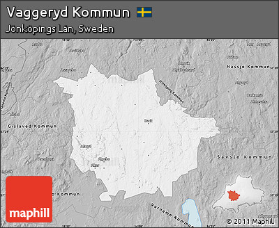 Gray Map of Vaggeryd Kommun