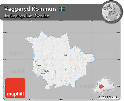 Gray Map of Vaggeryd Kommun, single color outside